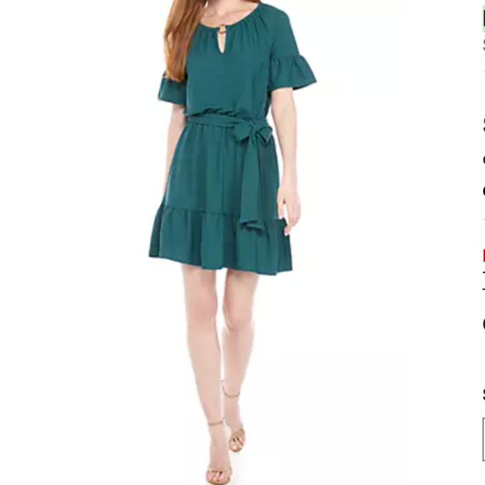 MICHAEL Michael Kors Keyhole Ruffle Hem Dress